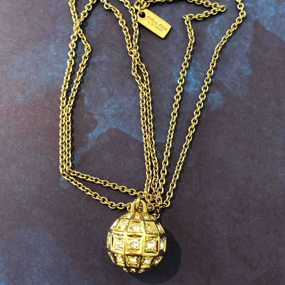 Coach 27” Pave Ball necklace